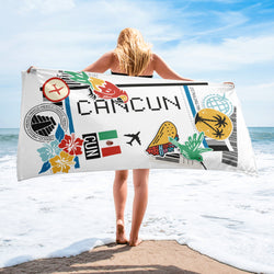 Cancun Mexico Beach Towel Mexican Flag Beach Towel Pool Towel Bath Sauna Bathroom Vacation Travel Summer Towels Gift Beach Towel Pool Towel