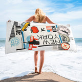 New York ny American Flag Beach Towel Pool Towel Bath Sauna Bathroom Vacation Travel Summer Towels Gift Beach Towel Pool Towel