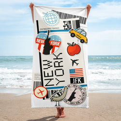 New York ny American Flag Beach Towel Pool Towel Bath Sauna Bathroom Vacation Travel Summer Towels Gift Beach Towel Pool Towel
