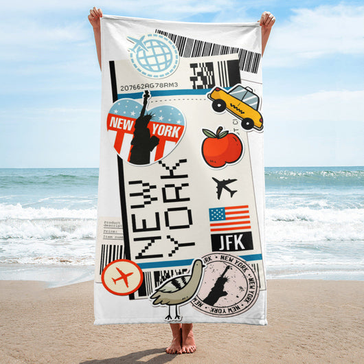 New York ny American Flag Beach Towel Pool Towel Bath Sauna Bathroom Vacation Travel Summer Towels Gift Beach Towel Pool Towel