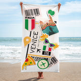 Venice Italy Italian Flag Venezia Italia Beach Towel Pool Towel Bath Sauna Bathroom Vacation Travel Summer Towels Gift