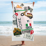 Rome Italy Italian Flag Roma Italia Beach Towel Pool Towel Bath Sauna Bathroom Vacation Travel Summer Towels Gift