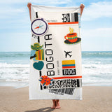 Bogota Colombia Colombian Flag Beach Towel Pool Towel Bath Sauna Bathroom Vacation Travel Summer Towels Gift Beach Towel Pool Towel