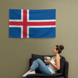 Iceland Island Icelandic Flag Wall Decor Art Print Banner Gift Ideas