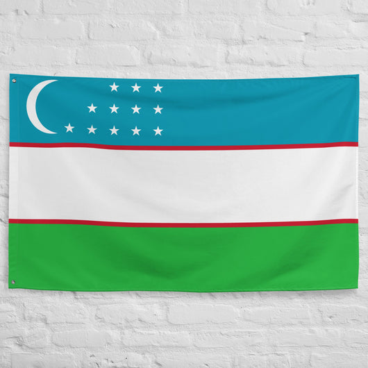 Uzbekistan Uzbek Flag Wall Decor Art Print Banner Gift Ideas