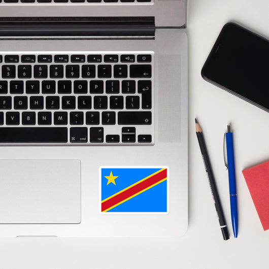 Democratic Republic of the Congo Kinshasa Flag Laptop Sticker Decal Stickers Travel Souvenir Gift Idea