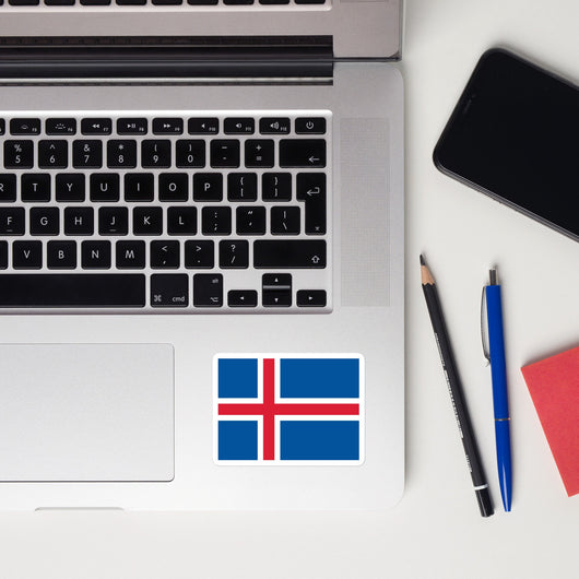 Iceland Island Icelandic Flag Laptop Sticker Decal Stickers Travel Souvenir Gift Idea