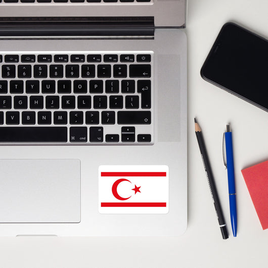 Northern Cyprus Flag Sticker Decal Stickers Laptop decal  Travel Souvenir Tourist Beach Lover Food Destination Patriot Gifts