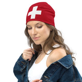 Switzerland Schweiz Swiss Flag Beanie Winter Hat Warm Unisex Hat Super Soft Travel Souvenir Gift Idea