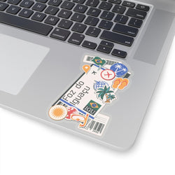Foz do Iguaçu Paraná Brazil Brasil Brazilian Flag Stickers Laptop Decals Travel Souvenir Stickers Decals & Skins