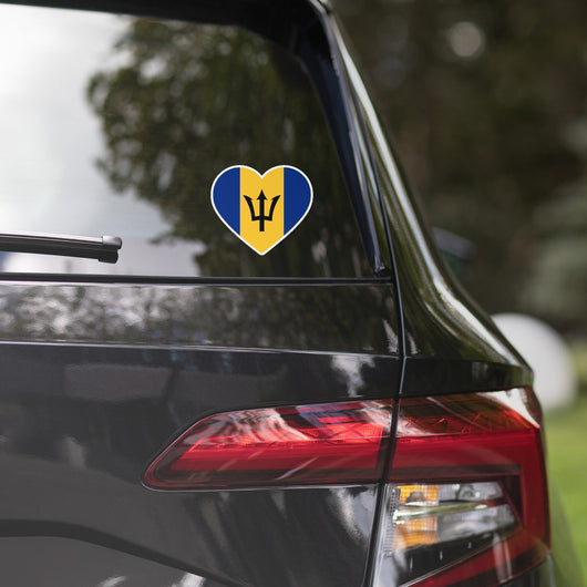 Barbados Barbadian Flag Sticker Heart Flag Stickers Laptop Decals Travel Souvenir Stickers Decals & Skins