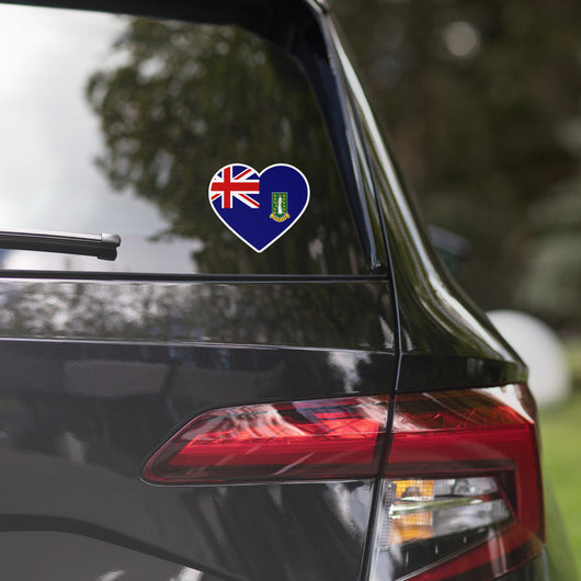 British Virgin Islands Flag Sticker Heart Flag Stickers Laptop Decals Travel Souenir Stickers Decals & Skins