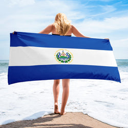 El Salvador Salvadoran Flag Beach Towel Pool Towels Bath Sauna Bathroom Vacation Travel Summer Gift Idea