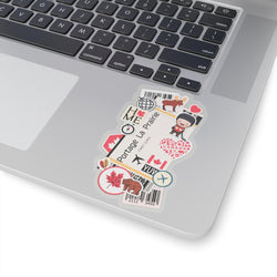Portage la Prairie Manitoba Canada Canadian Flag Sticker Mini Stickers Decals Laptop Decal Travel Souvenir Gift