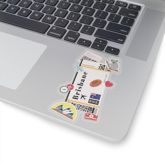 Brisbane Australia Australian Flag Sticker Mini Stickers Decals Laptop Decal Travel Souvenir Gift