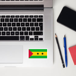 São Tomé and Príncipe Flag Sticker Decal Stickers Laptop decal  Travel Souvenir Tourist Beach Lover Food Destination Patriot Gifts