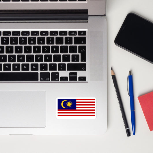 Malaysia Malaysian Flag Sticker Decal Stickers Laptop decal  Travel Souvenir Tourist Beach Lover Food Destination Patriot Gifts