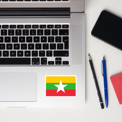 Myanmar Burma Burmese Flag Sticker Decal Stickers Laptop decal  Travel Souvenir Tourist Beach Lover Food Destination Patriot Gifts