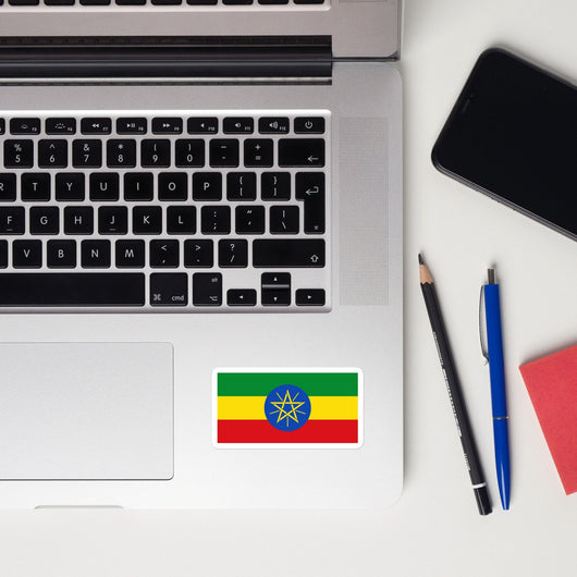 Ethiopia Ethiopian Flag Sticker Decal Stickers Laptop decal  Travel Souvenir Tourist Beach Lover Food Destination Patriot Gifts