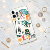 Kingston Jamaika Jamaikanische Flagge iPhone Hülle 15 14 13 12 11 Pro Max Plus Mini Geschenk Reise Souvenir Personalisierter Stadtname