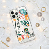 Kingston Jamaika Jamaikanische Flagge iPhone Hülle 15 14 13 12 11 Pro Max Plus Mini Geschenk Reise Souvenir Personalisierter Stadtname