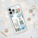 Sao paulo Brazil Brasil Brazilian Flag iPhone Case 15 14 13 12 11 Pro Max Plus Mini Gift Ideas Country Map Skyline Gift Travel  Souvenir