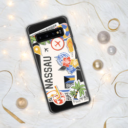 Nassau Bahamas Bahamian Flag Samsung Galaxy Case S23 S22 S21 S20 S10 Ultra Plus and Fe Personalized Custom City Name Samsung Galaxy Case