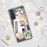 Nassau Bahamas Bahamian Flag Samsung Galaxy Case S23 S22 S21 S20 S10 Ultra Plus and Fe Personalized Custom City Name Samsung Galaxy Case