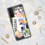 Nassau Bahamas Bahamian Flag Samsung Galaxy Case S23 S22 S21 S20 S10 Ultra Plus and Fe Personalized Custom City Name Samsung Galaxy Case
