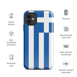 Funda para iPhone 15, 14, 13, 12, 11 Pro Max Plus Mini con bandera griega, regalo de recuerdo de viaje