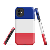 Funda para iPhone 15, 14, 13, 12 y 11 Pro Max Plus Mini con bandera francesa Ideas para regalos Mapa del país Horizonte Regalo para ella Ideas para él Recuerdo de viaje