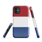 Funda para iPhone 15, 14, 13, 12, 11 Pro Max Plus Mini, carcasa protectora rígida resistente y brillante de goma con bandera holandesa, idea de regalo