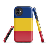 Romania Romanian Flag iPhone Case 15 14 13 12 11 Pro Max Plus Mini Tough Fitted Hard Protective Shell Glossy Rubber Phone Case Gift Idea