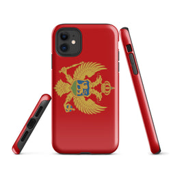 Funda para iPhone 15, 14, 13, 12 y 11 Pro Max Plus Mini con la bandera de Montenegro, ideas de regalo, mapa del país, horizonte, regalo, recuerdo de viaje