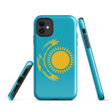 Kasachstan Kasachische Flagge iPhone Hülle 15 14 13 12 11 Pro Max Plus Mini Geschenkideen Landkarte Skyline Geschenk für Sie Ihn Ideen Reise Souvenir