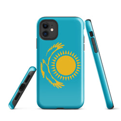 Funda para iPhone 15, 14, 13, 12 y 11 Pro Max Plus Mini con la bandera de Kazajstán Ideas para regalos Mapa del país Horizonte Regalo para ella Ideas para él Recuerdo de viaje