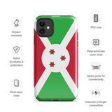 Funda para iPhone 15, 14, 13, 12, 11 Pro Max Plus Mini con bandera de Burundi, regalo de recuerdo de viaje