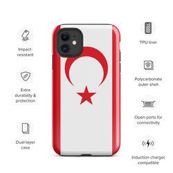 Funda para iPhone 15, 14, 13, 12, 11 Pro Max Plus Mini con la bandera de Chipre del Norte, regalo de recuerdo de viaje