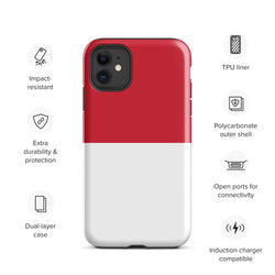 Mónaco Bandera Monégasque Funda para iPhone 15 14 13 12 11 Pro Max Plus Mini Regalo Recuerdo de viaje
