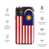 Funda para iPhone 15, 14, 13, 12, 11 Pro Max Plus Mini con bandera de Malasia, regalo de recuerdo de viaje
