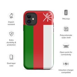 Funda para iPhone 15, 14, 13, 12, 11 Pro Max Plus Mini con bandera de Omán, regalo de recuerdo de viaje
