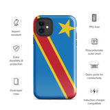 Funda para iPhone 15, 14, 13, 12, 11 Pro Max Plus Mini con la bandera de Kinshasa de la República Democrática del Congo, regalo de recuerdo de viaje