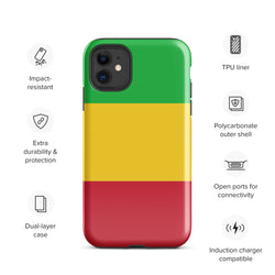 Funda para iPhone 15, 14, 13, 12, 11 Pro Max Plus Mini con bandera de Malí, regalo de recuerdo de viaje