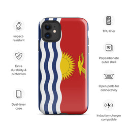 Funda para iPhone 15, 14, 13, 12, 11 Pro Max Plus Mini con bandera de Kiribati, regalo de recuerdo de viaje