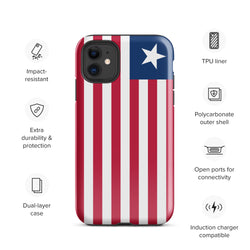 Funda para iPhone 15, 14, 13, 12, 11 Pro Max Plus Mini con bandera de Liberia, regalo de recuerdo de viaje