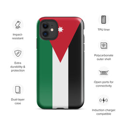 Funda para iPhone 15, 14, 13, 12, 11 Pro Max Plus Mini con bandera jordana, regalo de recuerdo de viaje