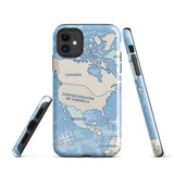 Mapa del mundo que viaja por América del Norte Funda para iPhone 15 14 13 12 11 Pro Max Plus Mini Regalo Recuerdo de viaje