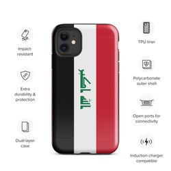 Funda para iPhone 15, 14, 13, 12 y 11 Pro Max Plus Mini con bandera de Irak, recuerdo de viaje, destino turístico para amantes de la playa, regalos patriotas