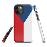 Czech Republic Czechia Česko Flag iPhone Case 15 14 13 12 11 Pro Max Plus Mini Tough Fitted Hard Protective Shell Glossy Rubber Phone Case