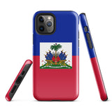 Haiti Haitian Flag iPhone Case 15 14 13 12 11 Pro Max Plus Mini Tough Fitted Hard Protective Shell Glossy Rubber Phone Case Gift Idea